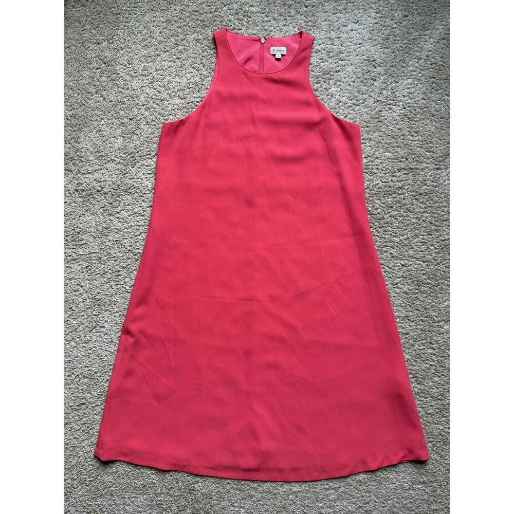 Cremieux Sleeveless Round Neck Midi A-Line Shift Sheath Dress Coral Women's Sz 2